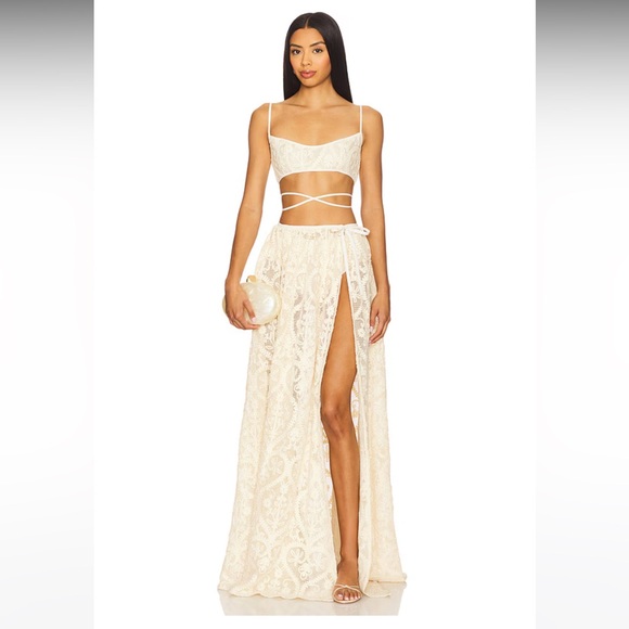 Sau Lee Amare Maxi Skirt in Vanilla
